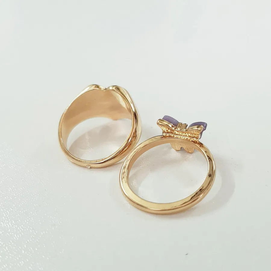 پک انگشتر پروانه و قلبی