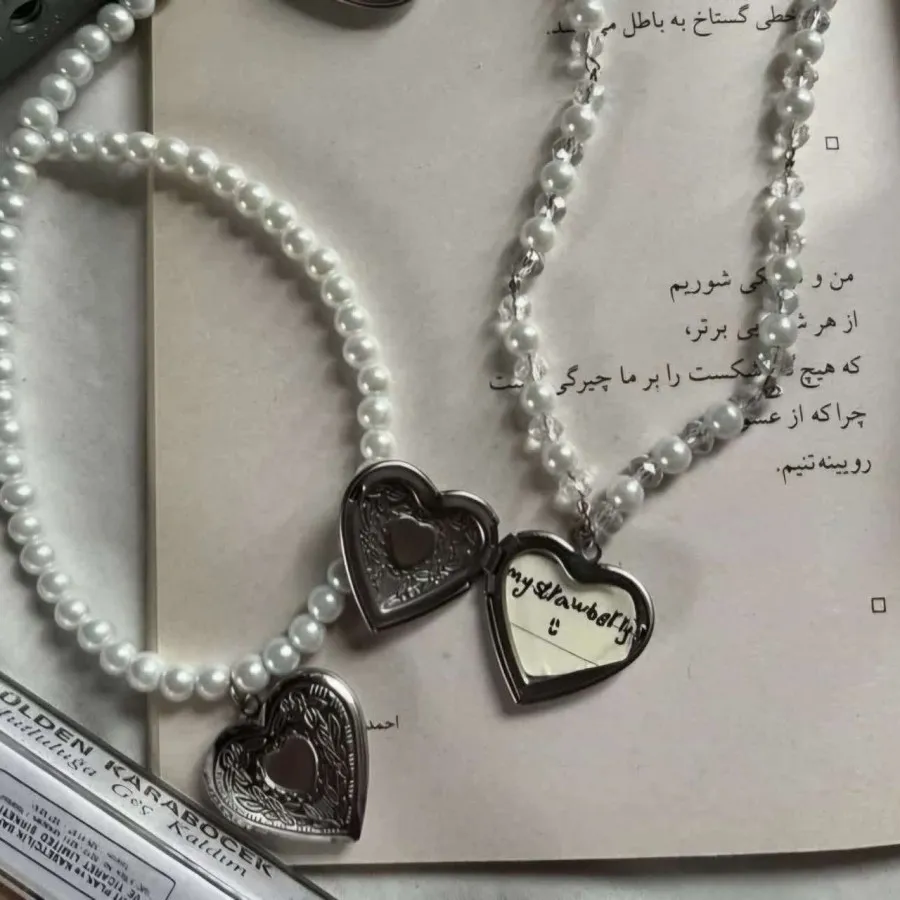 لاکت قلب مرواریدی