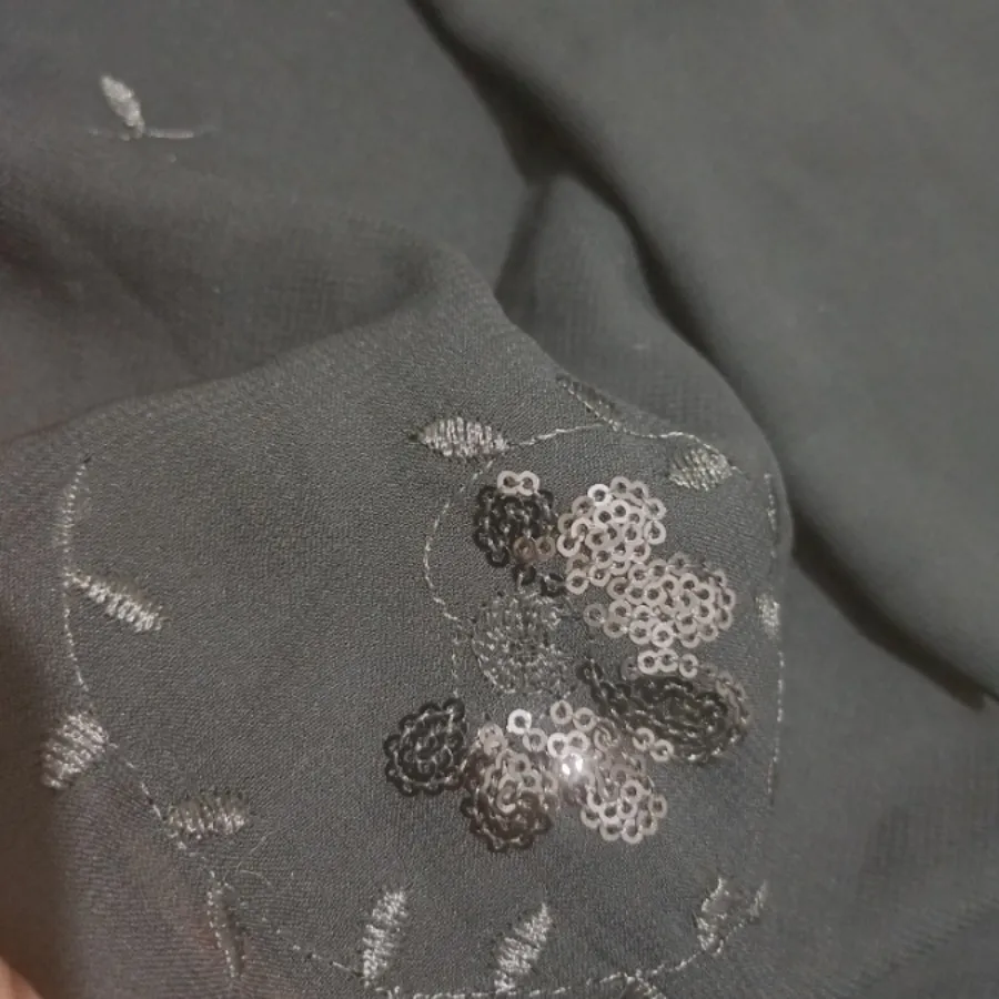 شال مشکی پولک دوزی کارشده