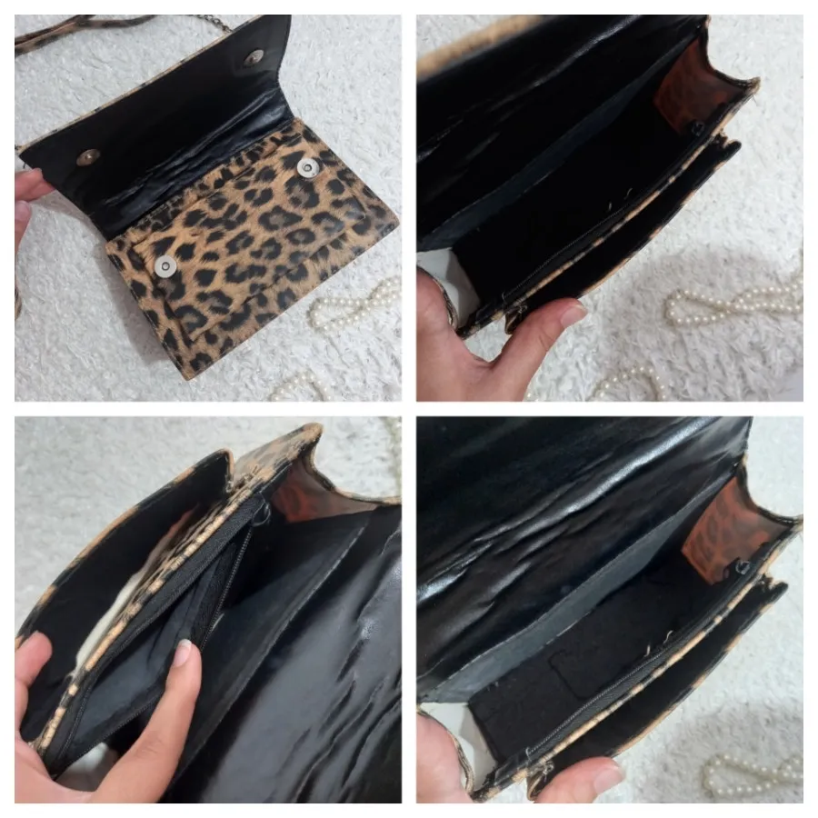 کیف شیک پلنگی چرم