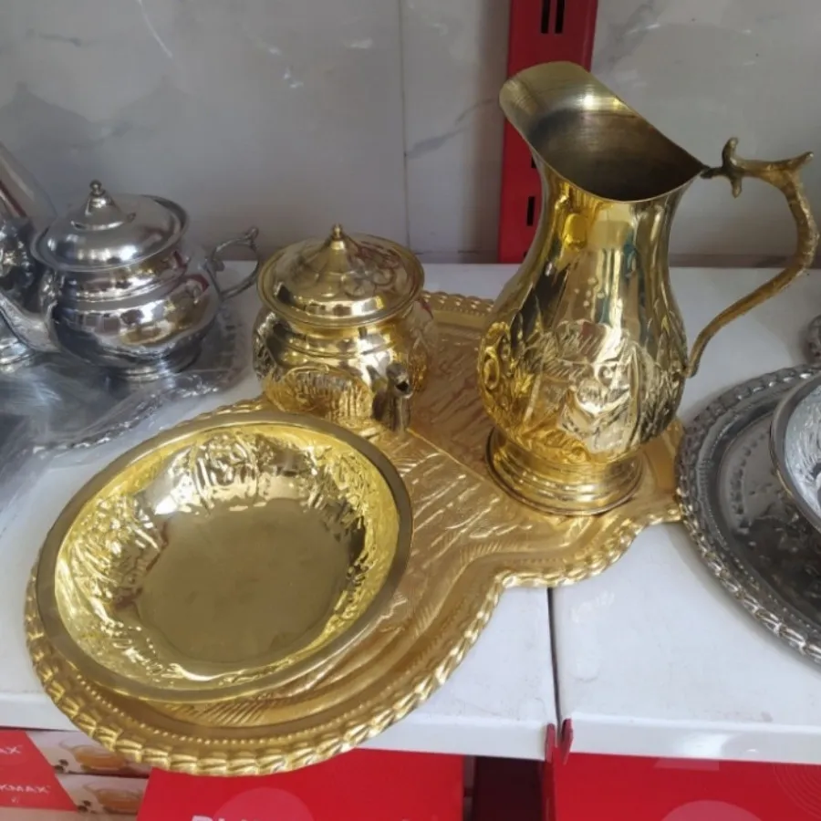 سماور ذغالی با ست 4تایی