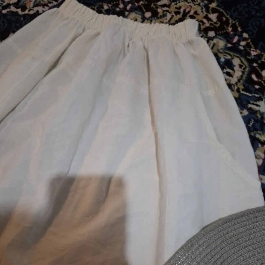 دامن کتان سفید