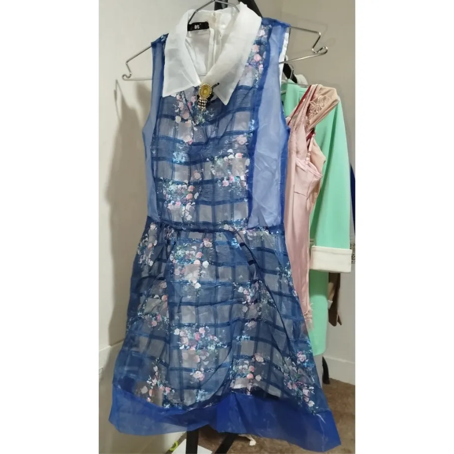 پیراهن عروسکی آبی رنگ