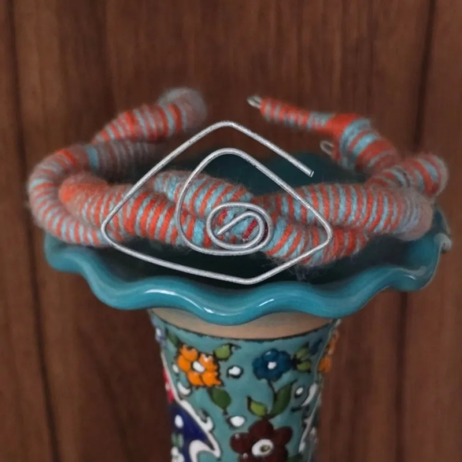 دستبند بنگل طرح چشم زمین