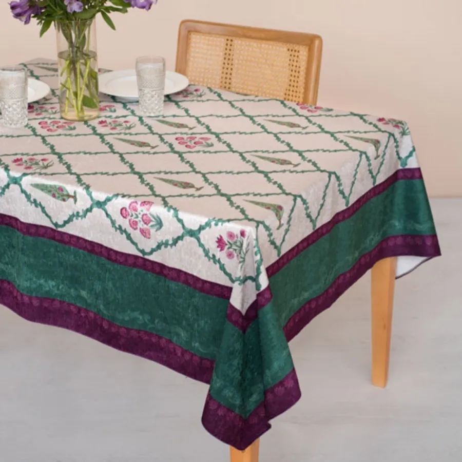 رومیزی مخمل ابریشم 6 نفره