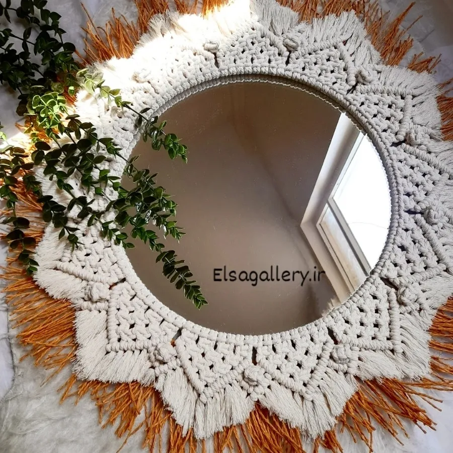 آینه دکوراتیو مکرومه