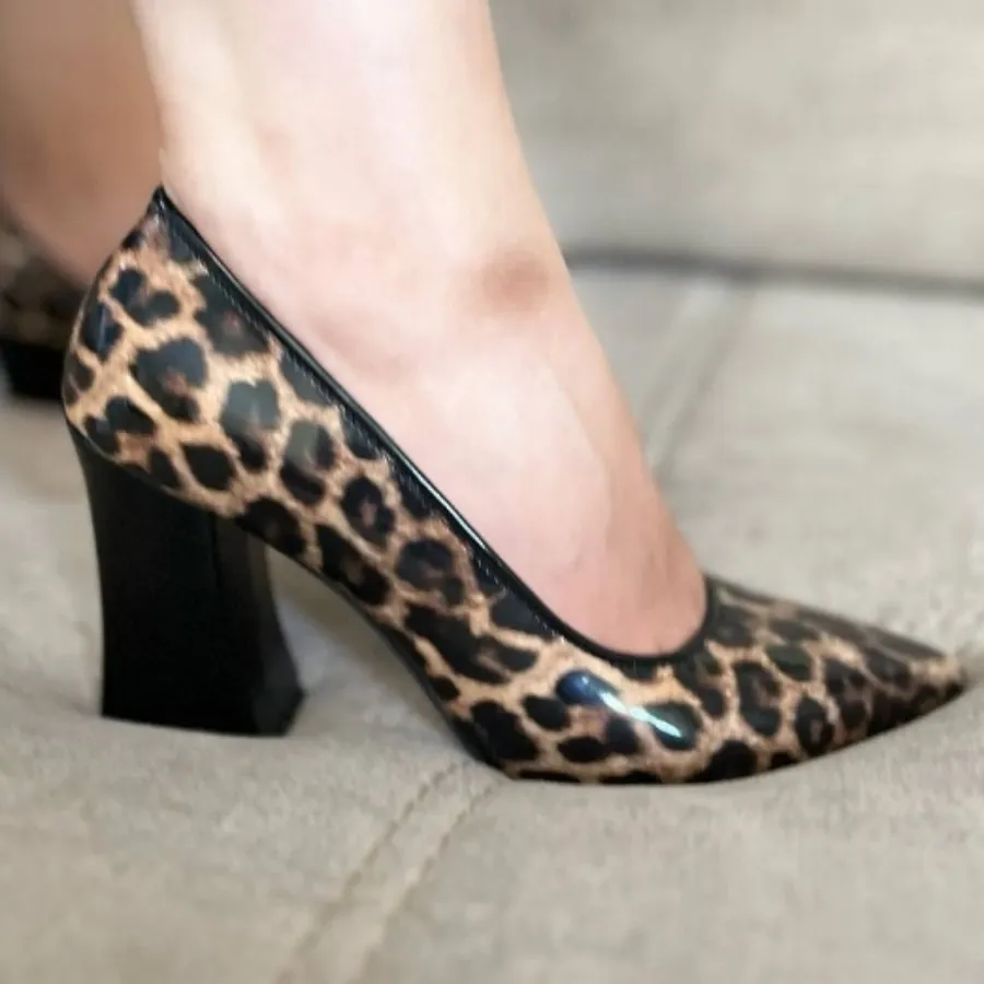 کفش پلنگی پاشنه 8سانت