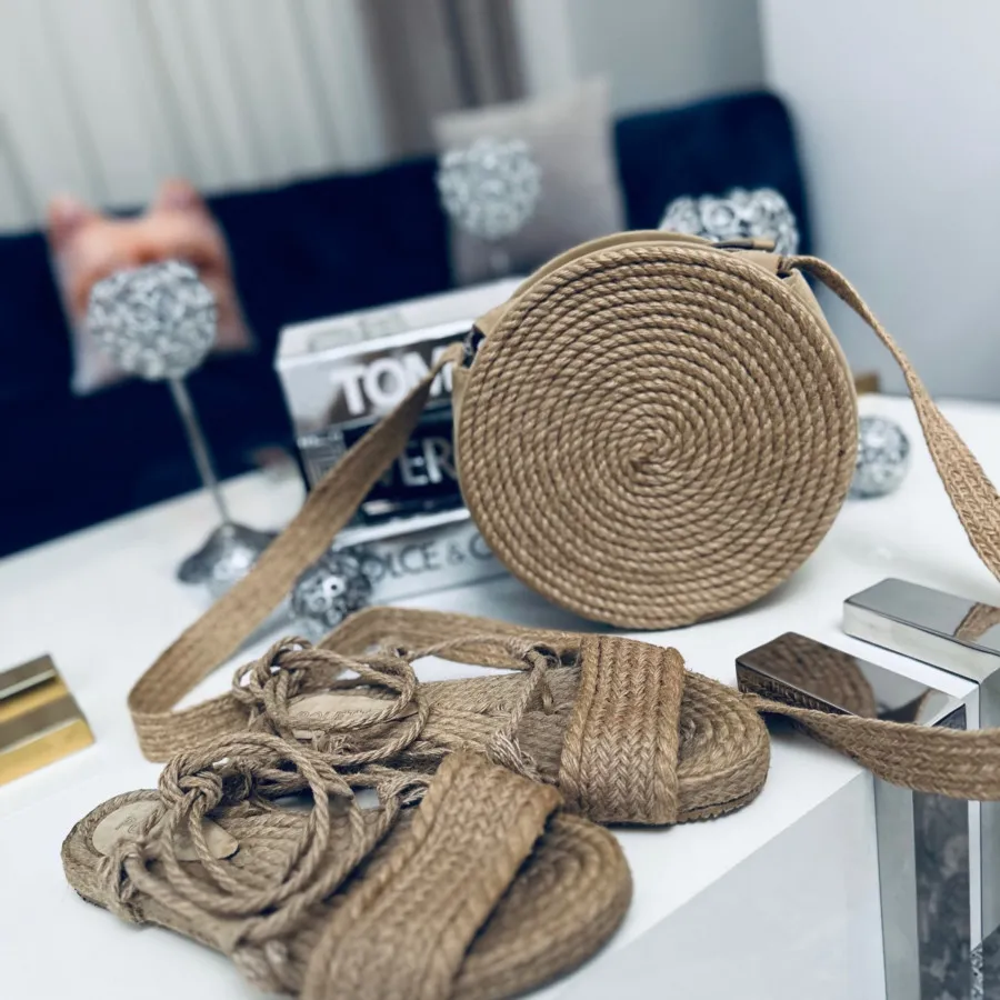 ست صندل و کیف کنفی