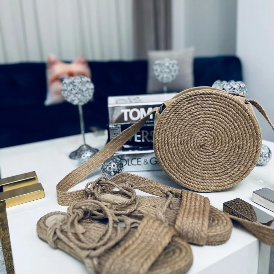 ست صندل و کیف کنفی