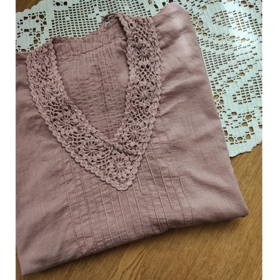 بلوز یقه قلاب بافی