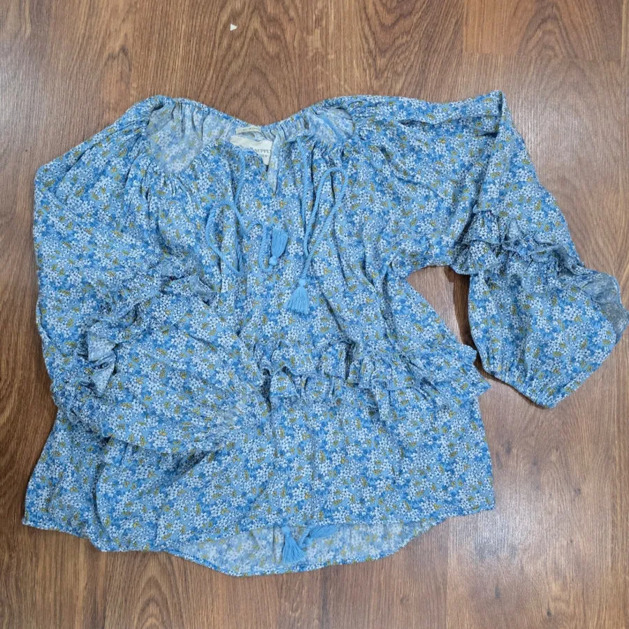 شومیز مجلسی ابی گل دار