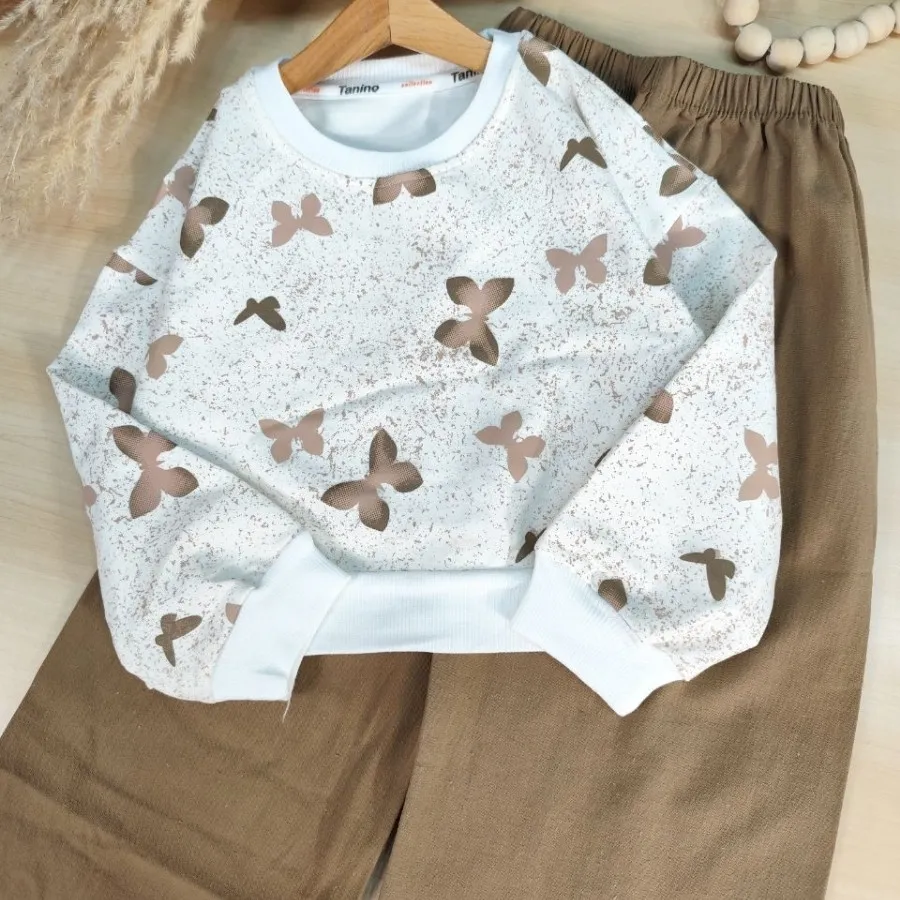 کراپ و شلوار پروانه های آ