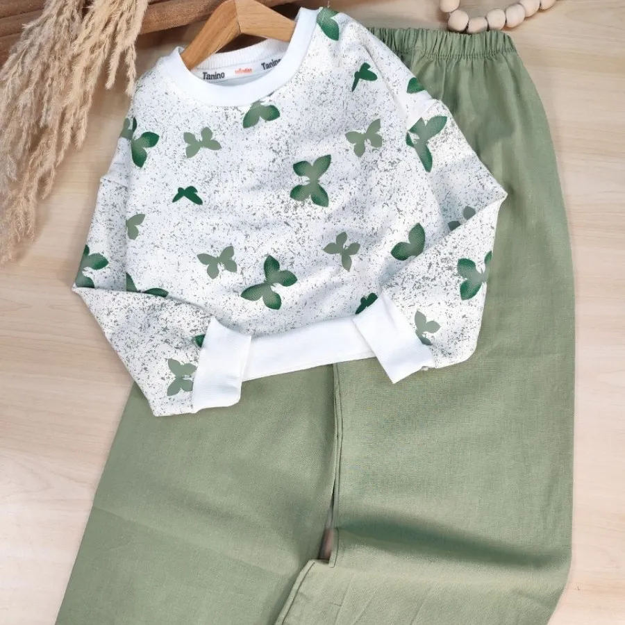 کراپ و شلوار پروانه های آ