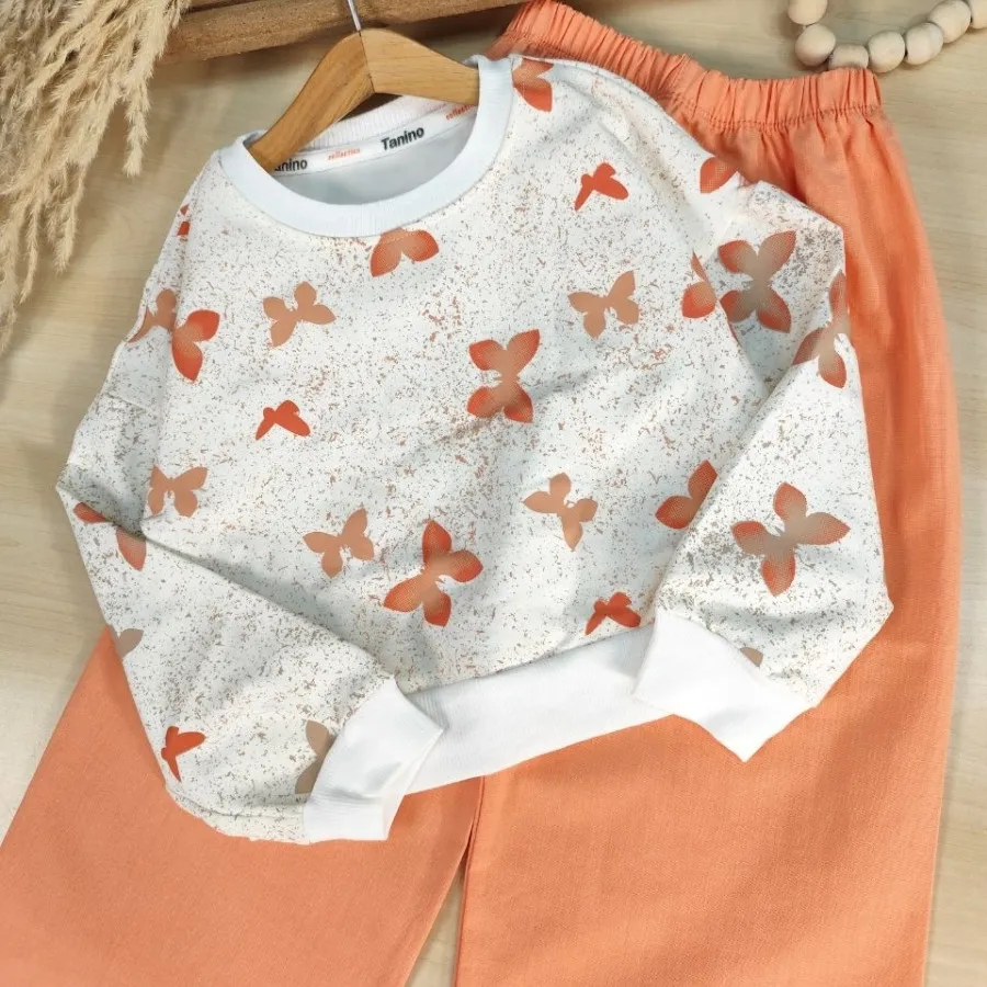 کراپ و شلوار پروانه های آ