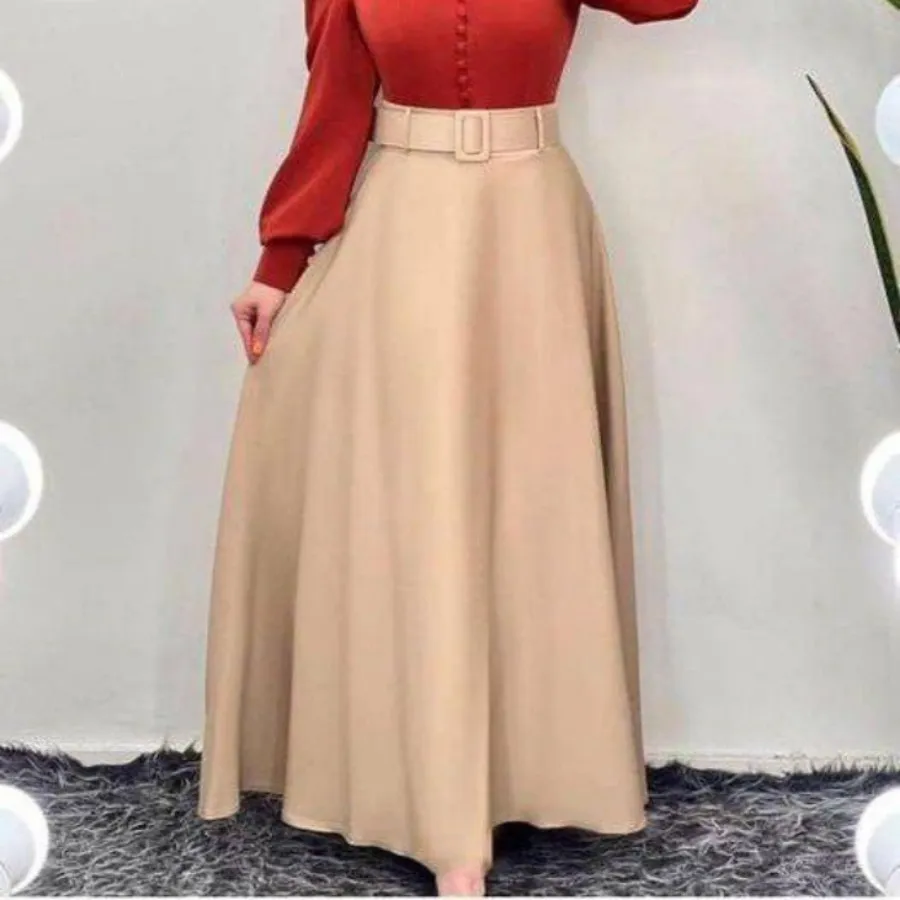 دامن کلوش مشکی کرم