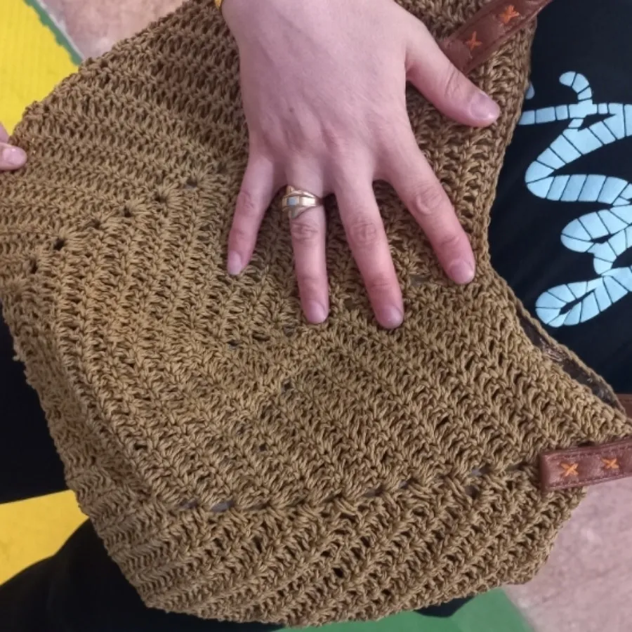 کیف کار دست با نخ مکرومه