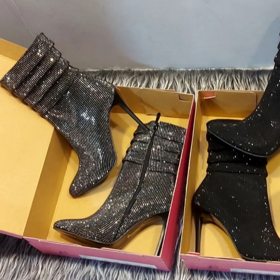 بوت نگینی بغل زیپ بی ریزش