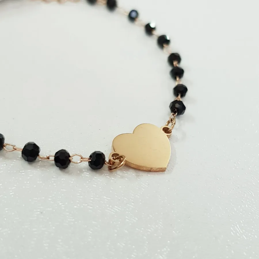 دستبند مشکی طلایی استیل