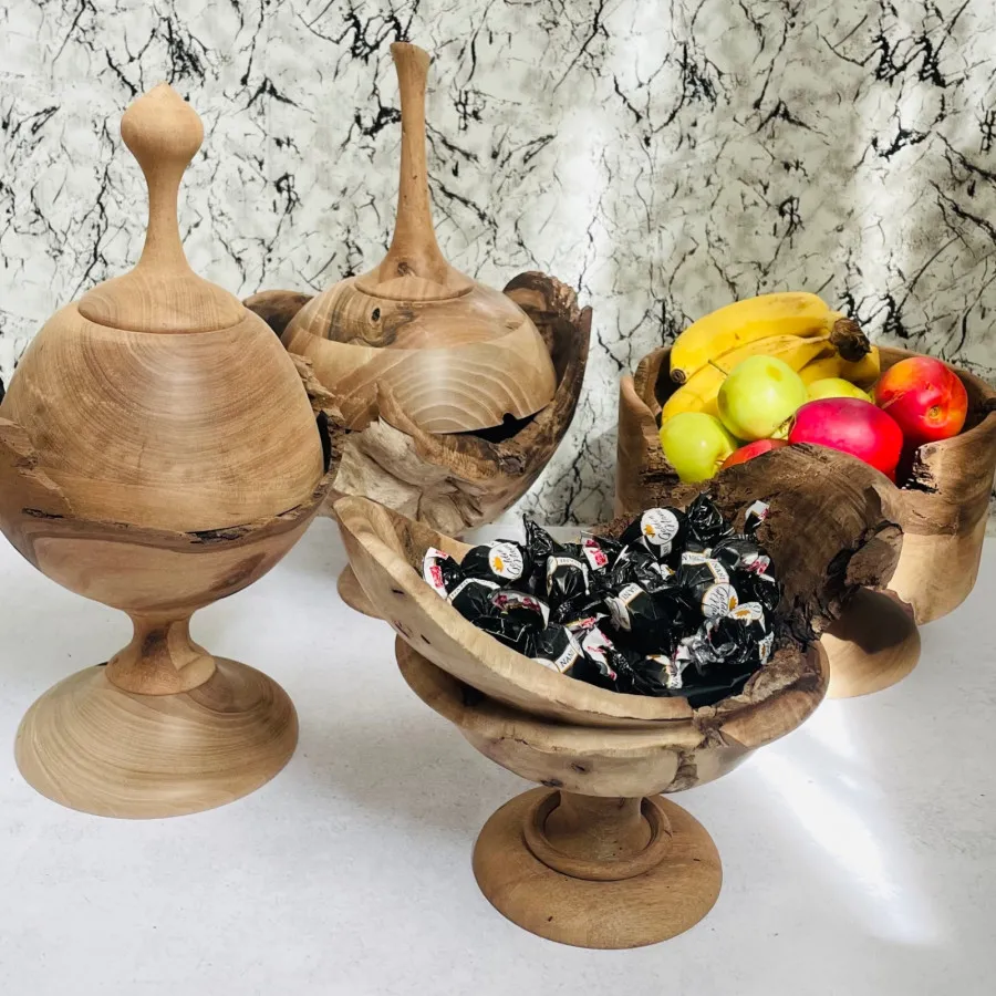 ظرف پذیرایی چوبی روستیک