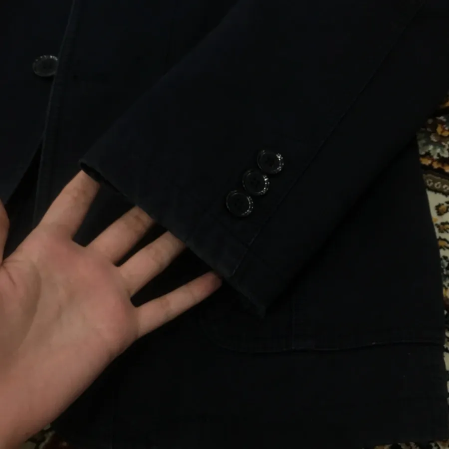 کت تک مردانه کتان سرمه ای