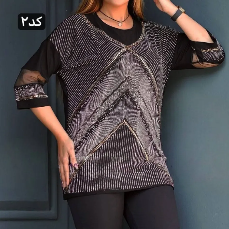 شومیز قواره دار نگینی