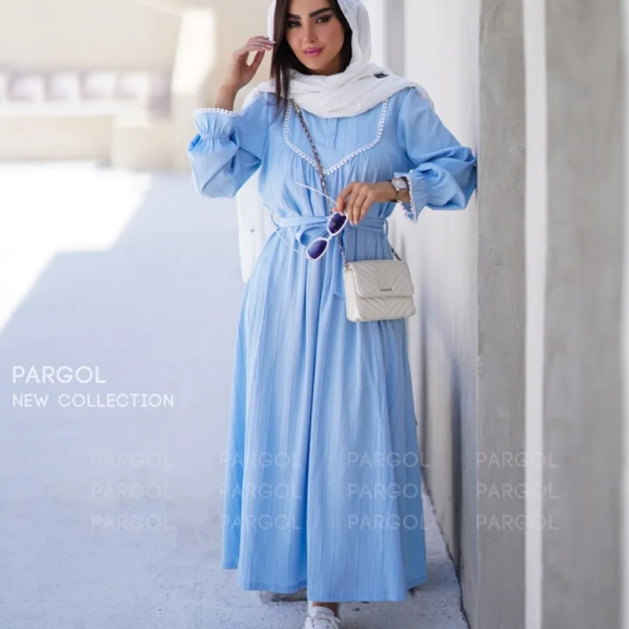 پیراهن آبی تابستانه