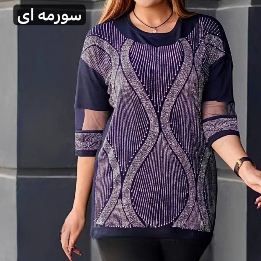 شومیز سایزبزرگ نگین دار