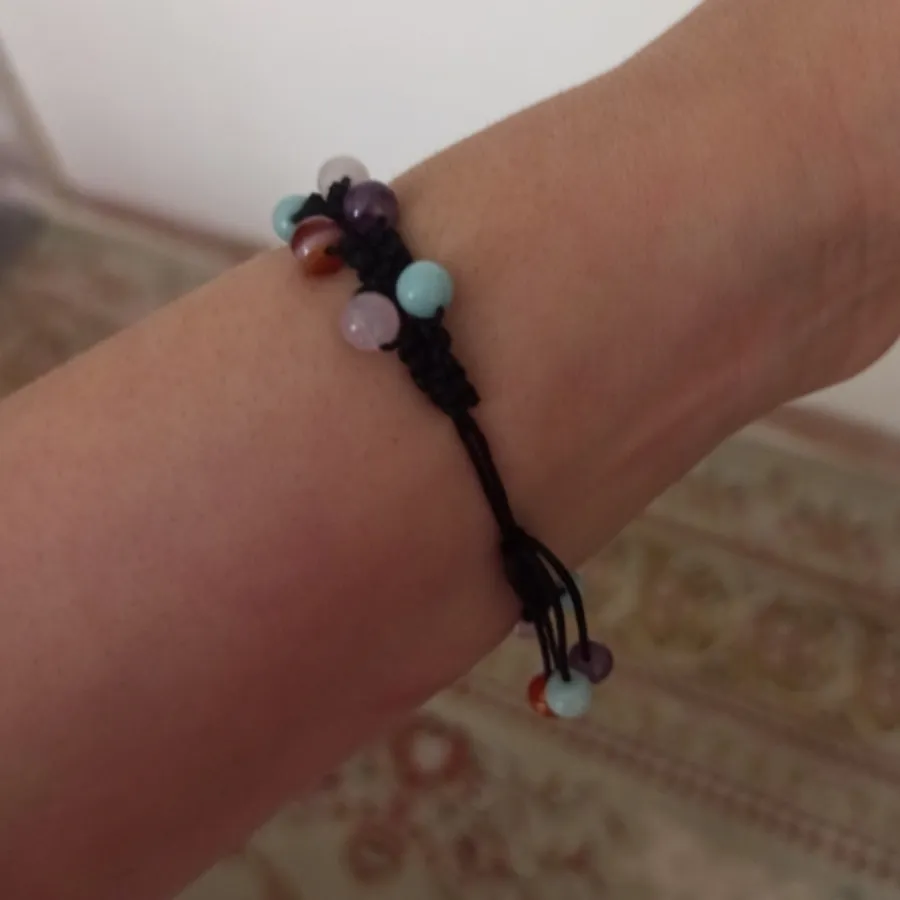 دستبند بافت و سنگ طبیعی