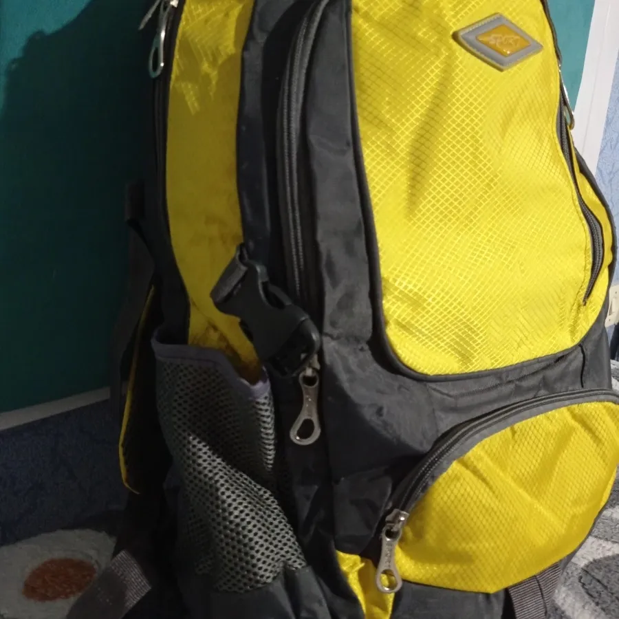 کوله پشتی طوسی زرد