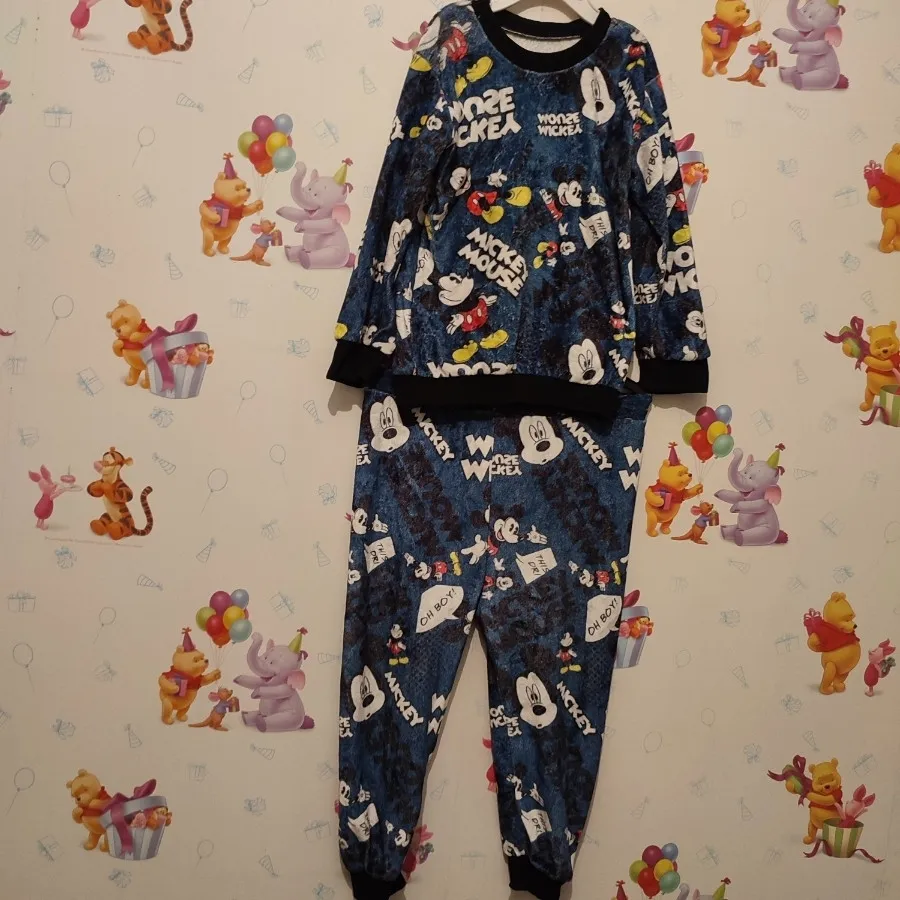 بلوز شلوار مخمل میکی موس
