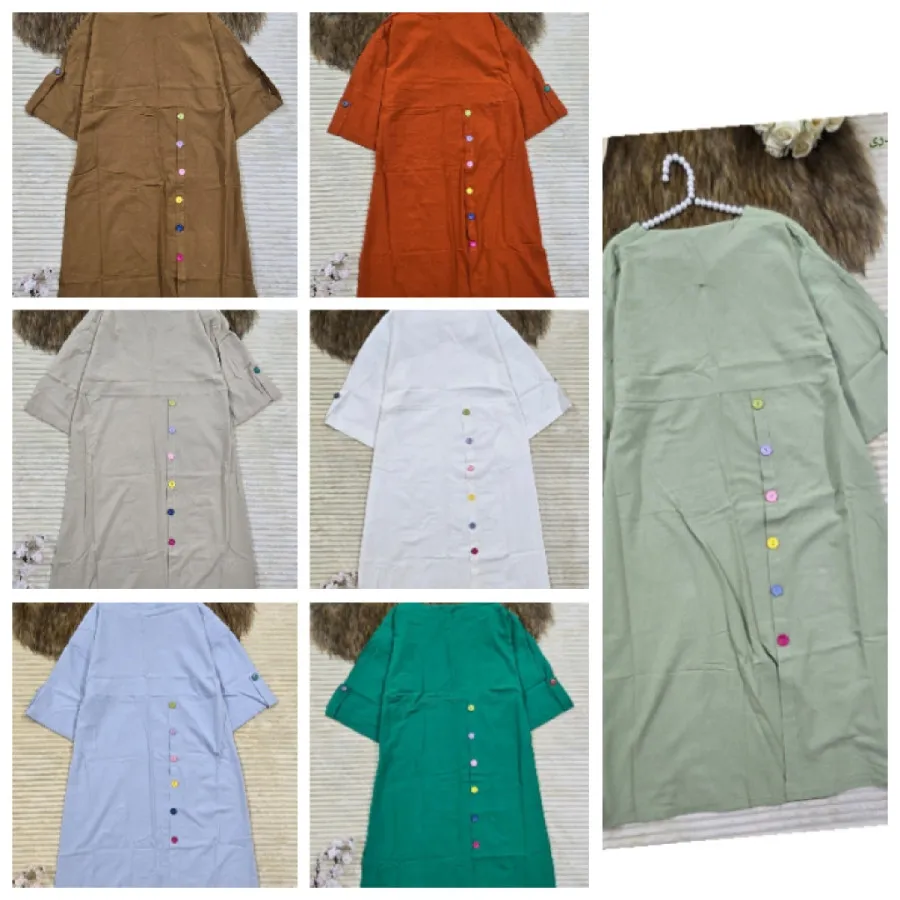 پیراهن دکمه رنگی