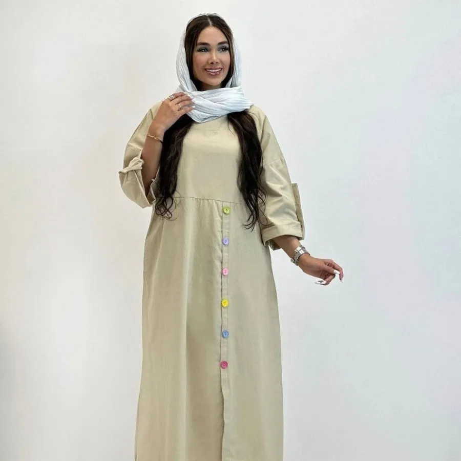 پیراهن دکمه رنگی