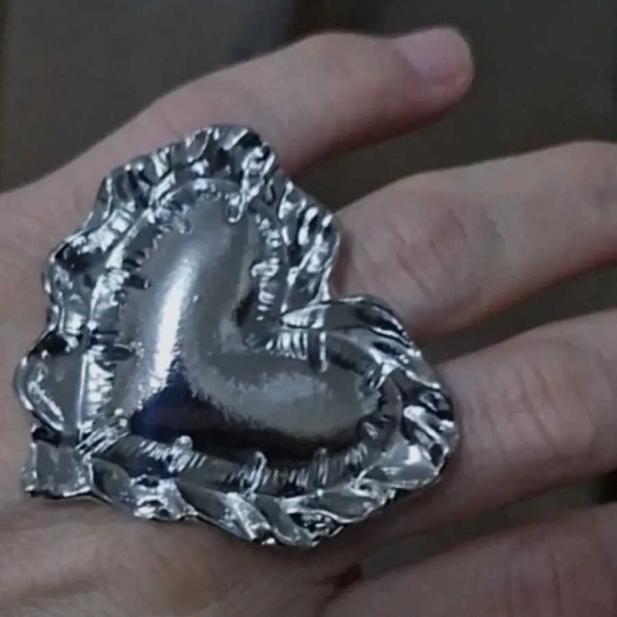 انگشتر قلب نقره ای