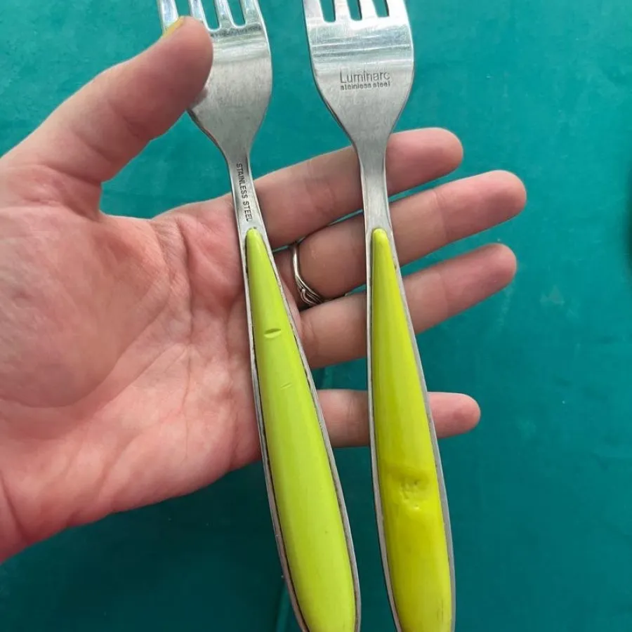 ست قاشق چنگال سبز