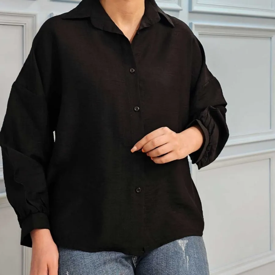 شومیز سفید و مشکی بیسیک