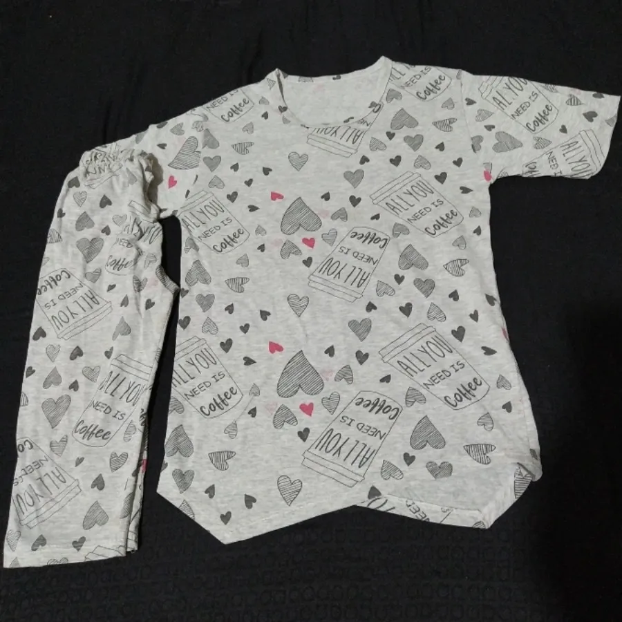 تیشرت شلوارک مدل دار نخی