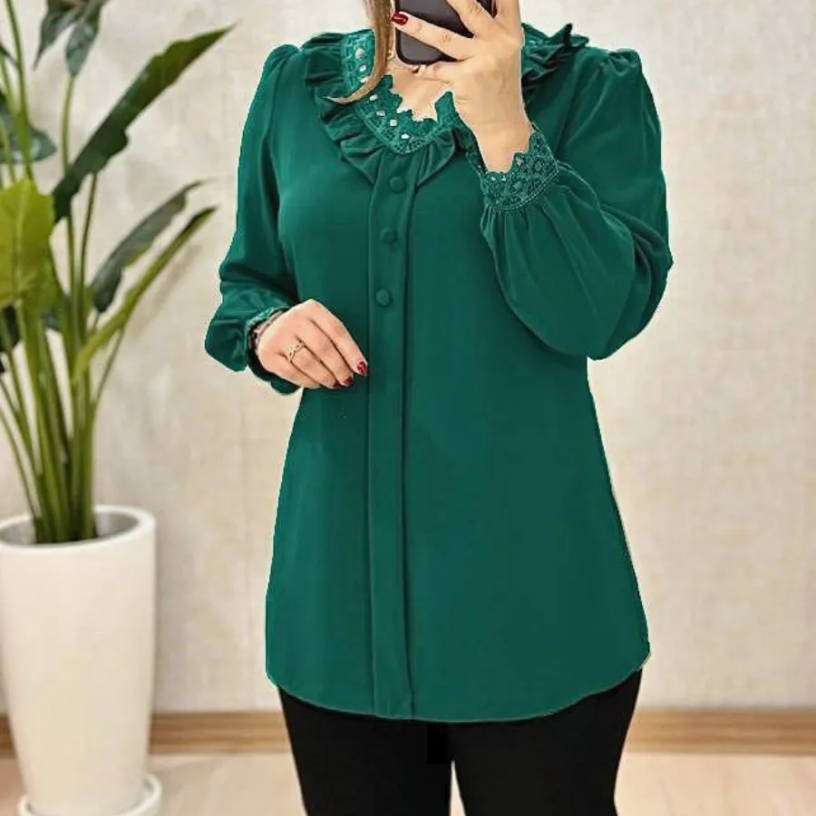 شومیز سفید مشکی سبز