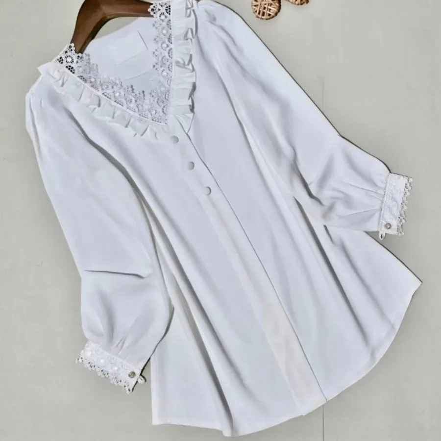 شومیز سفید مشکی سبز