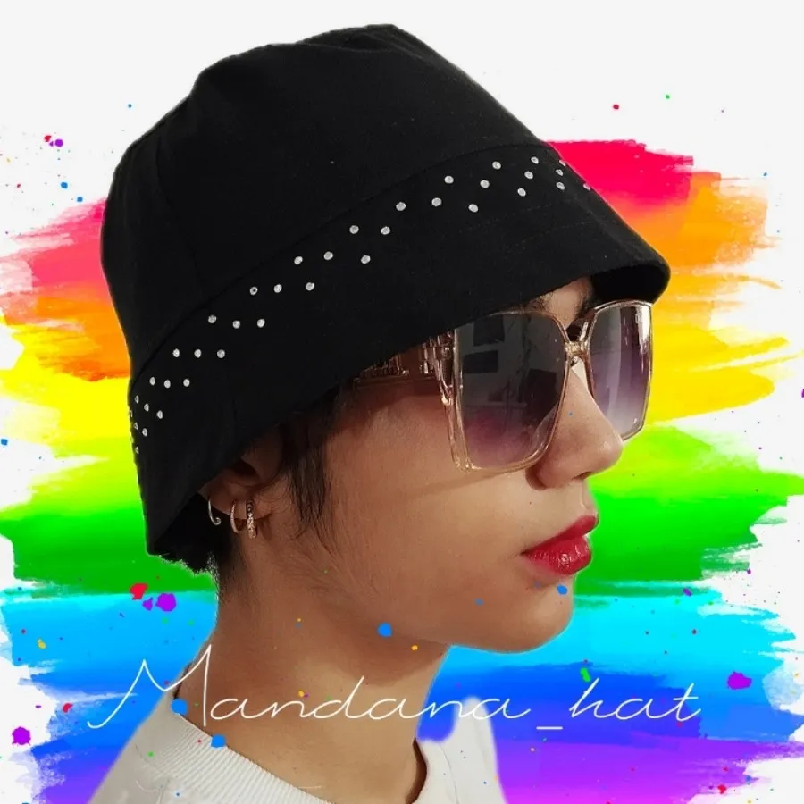 کلاه نگین دار لینن نچرال