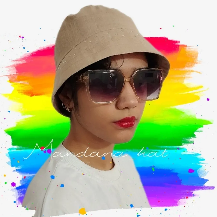 کلاه نگین دار لینن نچرال