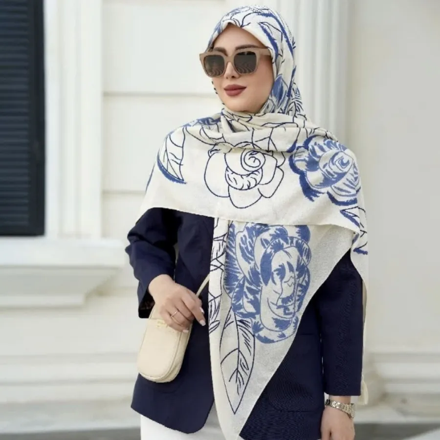 روسری نخ اعلا سیا اسکارف