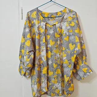 شومیز طوسی زرد