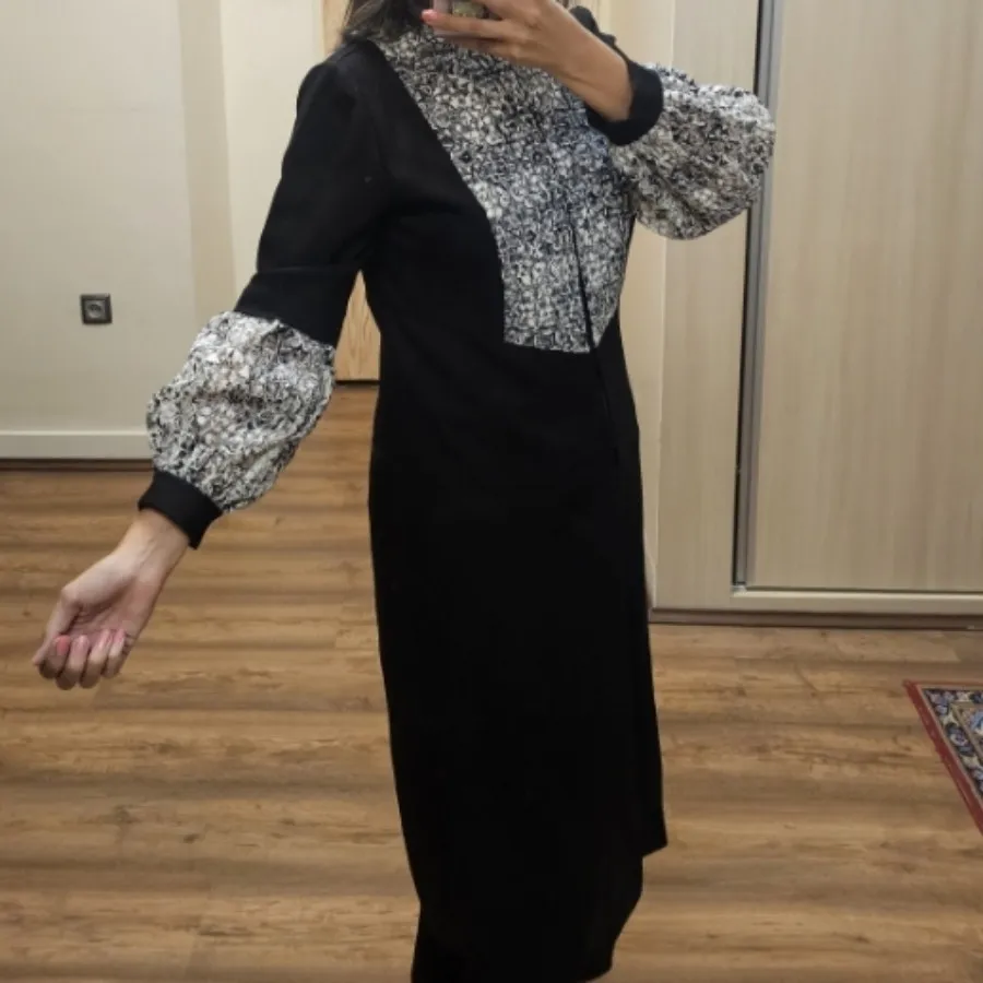 مانتو مشکی آستین پفکی