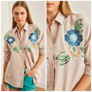 شومیز گلدار ترک