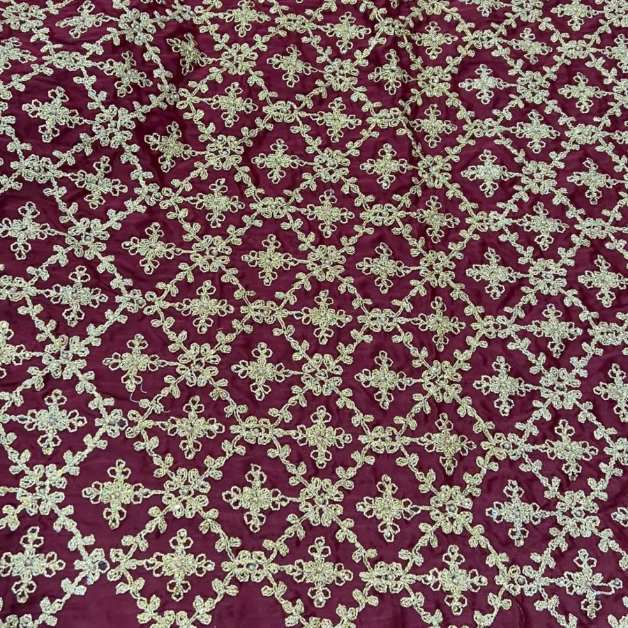 پارچه ساتن سوزن دوزی زرشک