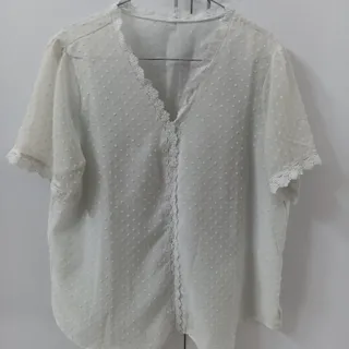 شومیز آستین کوتاه سفید