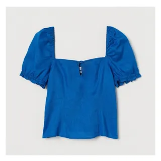 شومیز لینن آبی برند H&M
