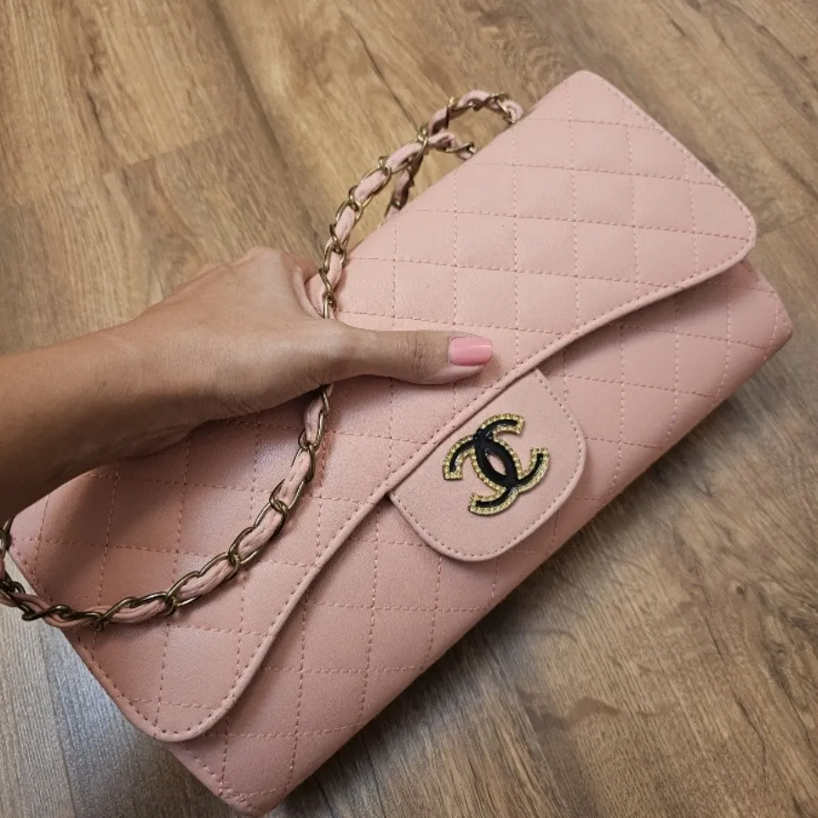 کیف صورتی دو زنجیر چنل