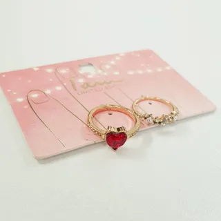 پک انگشتر طلایی قلبی