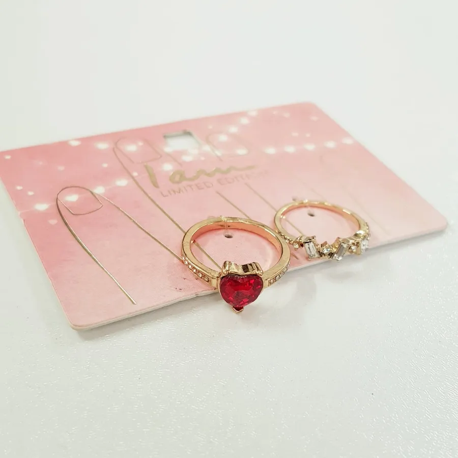 پک انگشتر طلایی قلبی